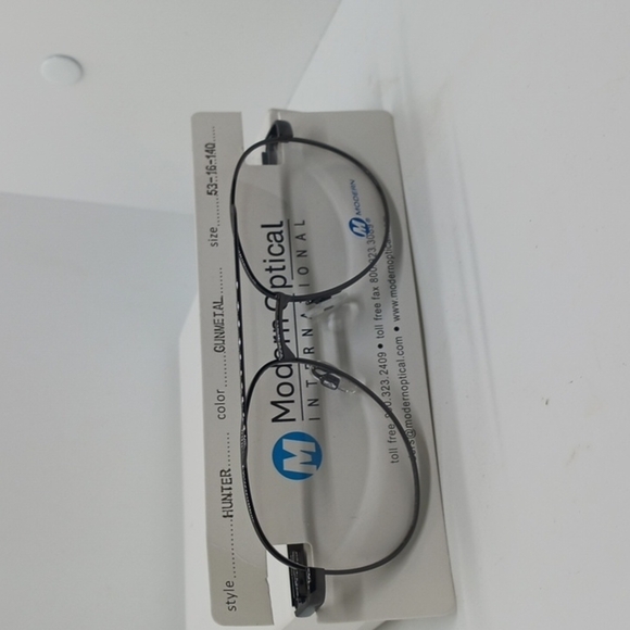 NWT MEN'S MODERN OPTICAL EYEGLASS FRAMES HUNTER GUNMETAL - Picture 2 of 3